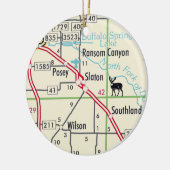 Slaton TX Road Map Keramisch Ornament (Links)