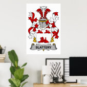 Slattery Family Crest Poster (Thuiskantoor)
