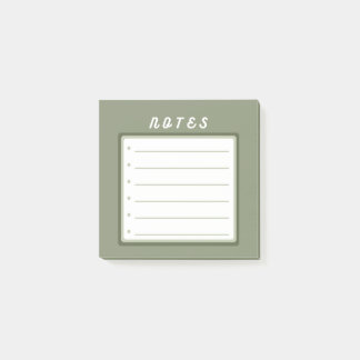 Slauw-groene schattige kogelpunten post-it® notes
