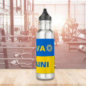 Slava Oekraïense Blauwe Gele Zonnebloemen Waterfle Waterfles