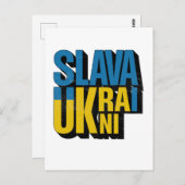 Slava Oekraïense Grafische, Oekraïense Pride Desig Briefkaart (Voorkant / Achterkant)