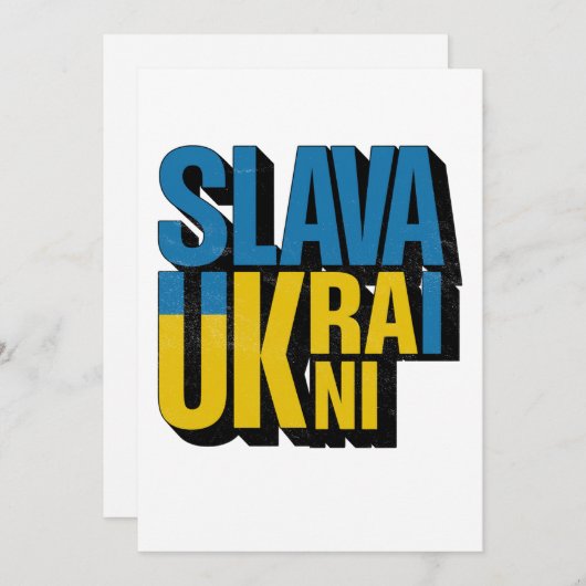 Slava Oekraïense Grafische, Oekraïense Pride Desig Feestdagenkaart (Voorkant / Achterkant)