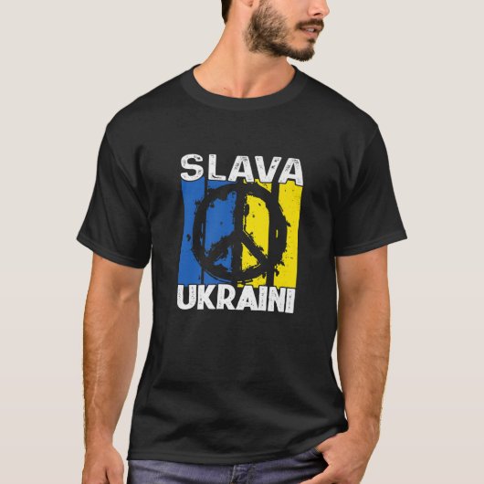 Slava Oekraïense vrede in Oekraïne T-shirt (Voorkant)
