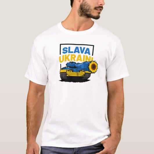 Slava Oekraïense vrijheid om Oekraïne te verlaten T-shirt (Voorkant)