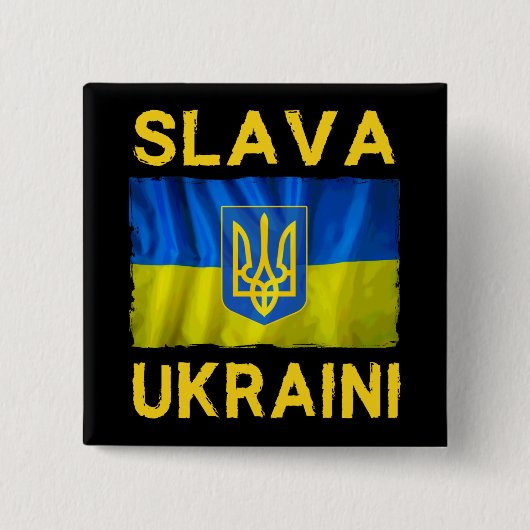 Slava Oekraïini slava okraina Vierkante Button 5,1 Cm (Voorkant)