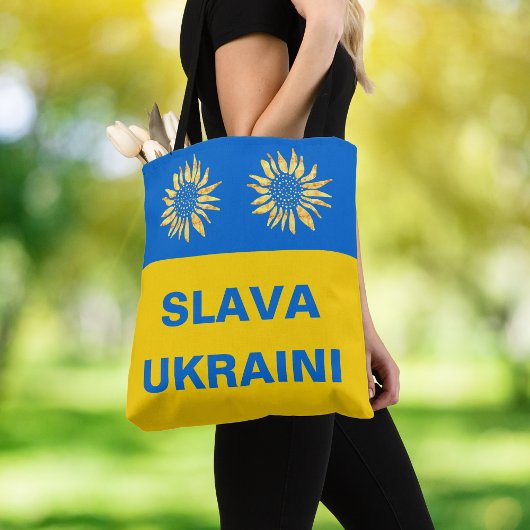 Slava Oekraïne Blauw Goud Zonnebloem Oekraïne Steu Tote Bag