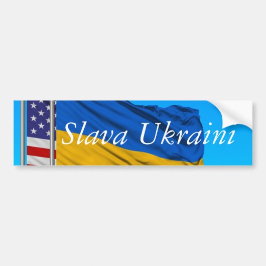 Slava Ukraine CLASSIC ROUND STICKER (Voorkant)