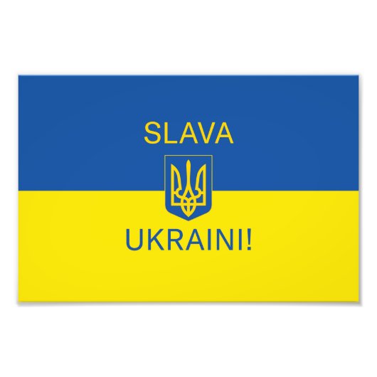 Slava Ukraine glorie Oekraïense oorlogssymbool pat Foto Afdruk (Voorkant)