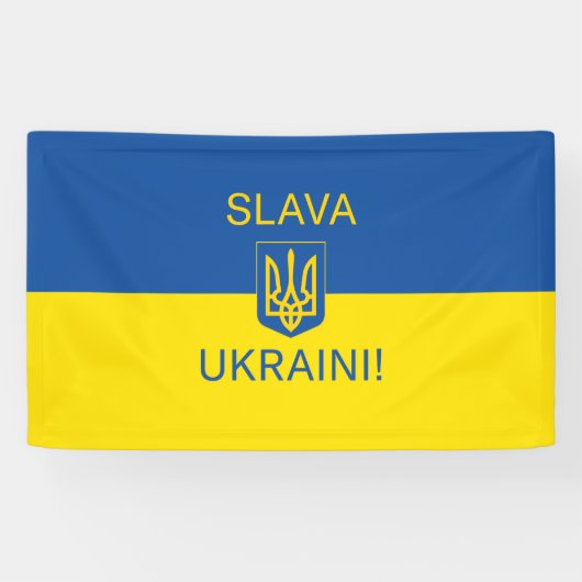Slava Ukraine glorie Oekraïense oorlogssymbool pat Spandoek (Horizontaal)