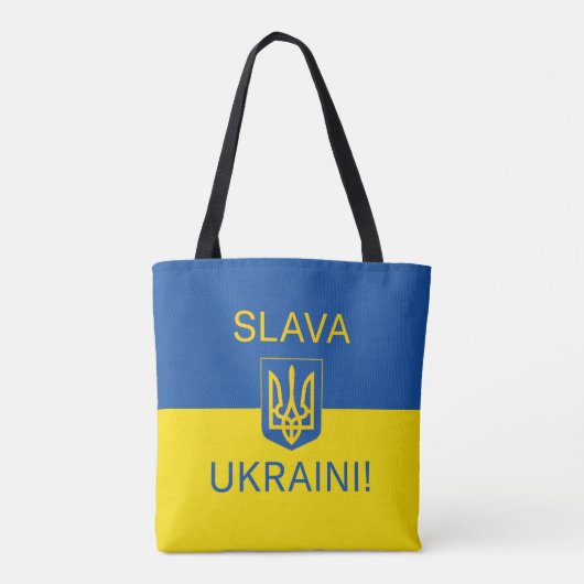 Slava Ukraine glorie Oekraïense oorlogssymbool pat Tote Bag (Achterkant)