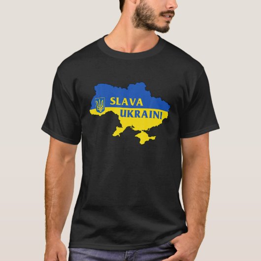 Slava Ukraine Glory aan Oekraïne steunt Oekraïense T-shirt (Voorkant)