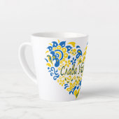 Slava Ukraine Glory naar Oekraïne groot hart Latte Mok (Linkerhoek)