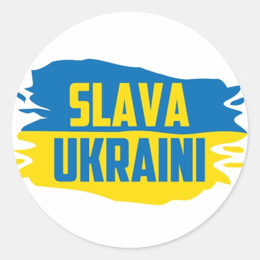 Slava Ukraine, Glory naar Oekraïne Ronde Sticker (Voorkant)