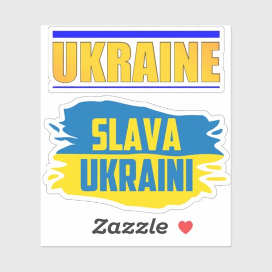 Slava Ukraine, Glory naar Oekraïne Sticker (Vel)