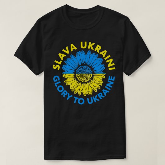 Slava Ukraine Glory naar Oekraïne T-shirt (Design voorkant)