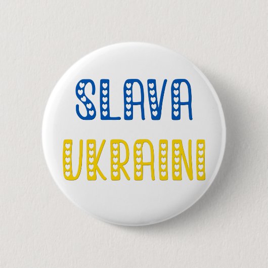Slava Ukraine (Glory to Ukraine) Ronde Button 5,7 Cm (Voorkant)