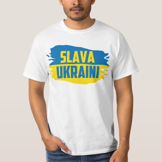 Slava Ukraine, Glory to Ukraine T-Shirt (Voorkant)