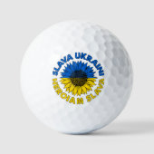 Slava Ukraine Heroiam slava sunflower Oekraïne Golfballen (Voorkant)