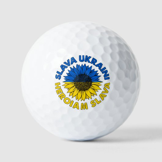 Slava Ukraine Heroiam slava sunflower Oekraïne Golfballen (Voorkant)