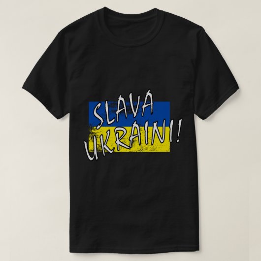 Slava Ukraine! Met vlag! T-shirt (Design voorkant)