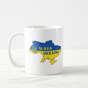 Slava Ukraine Oekraïnse а ка geeft blijk van een в Koffiemok