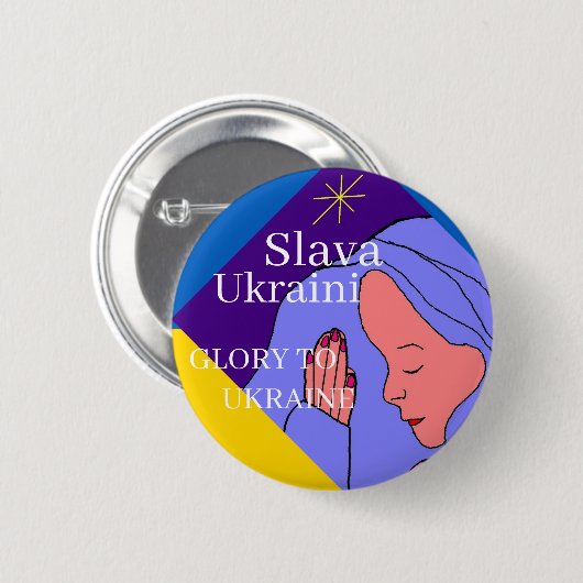 Slava Ukraine Ronde Button 5,7 Cm (Voorkant /achterkant)