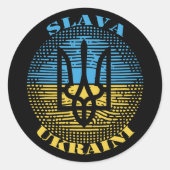 Slava Ukraine Ronde Sticker (Voorkant)
