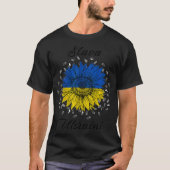Slava Ukraine Sunflower Ik sta bij de Oekraïense v T-shirt (Voorkant)