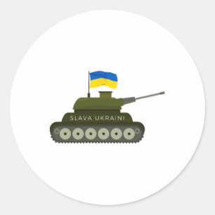 Slava Ukraini Eer aan Oekraïense Leger Tank Met Oe Ronde Sticker