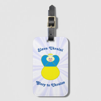 Slava Ukraini Eer aan Oekraïne Engel Bagagelabel