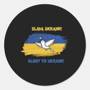Slava Ukraini Eer aan Oekraïne Oekraïense Vlag Vre Ronde Sticker