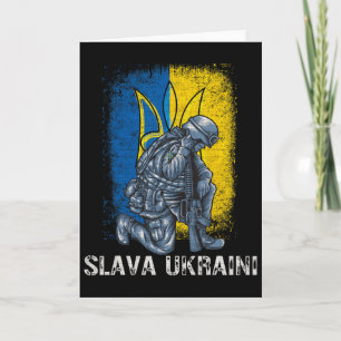 Slava Ukraini Eer aan Oekraïne Pro-Oekraïense Drie Kaart