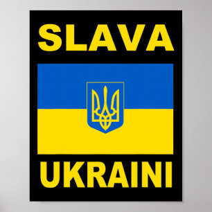 Slava Ukraini Eer aan Oekraine Steun de Oekraïense Poster
