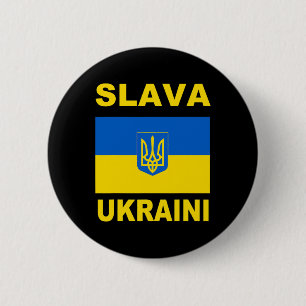 Slava Ukraini Eer aan Oekraïne Steun Oekraïense vl Ronde Button 5,7 Cm