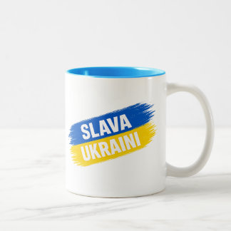 Slava Ukraini, Eer aan Oekraïne  Two-Tone Coffee M Tweekleurige Koffiemok