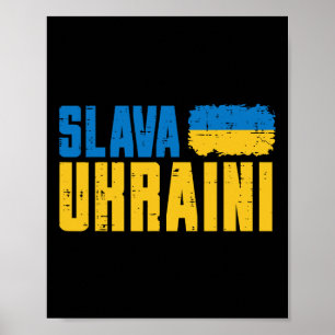 Slava Ukraini Eer aan Oekraine Vlag Oekraïense vro Poster