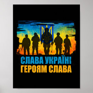 Slava Ukraini Geroyam Slava Eer aan Oekraïne Eer Poster