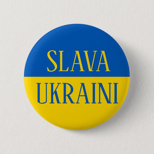 Slava Ukraini Glory to Ukraine flag pin Knapp Ronde Button 5,7 Cm (Voorkant)