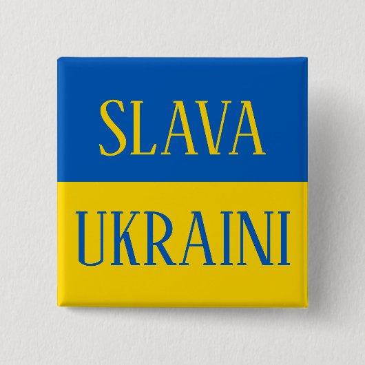 Slava Ukraini Glory to Ukraine flag pin Vierkante Button 5,1 Cm (Voorkant)