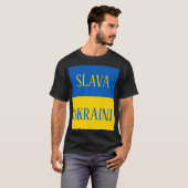 Slava Ukraini Glory to Ukraine flag T-shirt (Voorkant volledig)