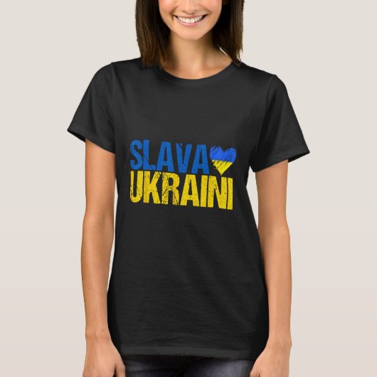Slava Ukraini Glory To Ukraine  T-shirt (Voorkant)