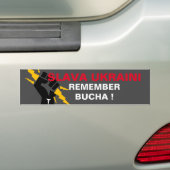 SLAVA UKRAINI HERINNERT DE BUMPERSTICKER VAN BUCHA (Op auto)