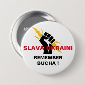 SLAVA UKRAINI HERINNERT DE BUTTON VAN BUCHA (Voorkant /achterkant)