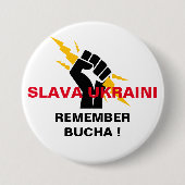 SLAVA UKRAINI HERINNERT DE BUTTON VAN BUCHA (Voorkant)