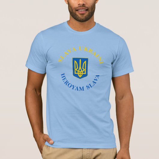 Slava Ukraini. Heroyam Slava.  T-shirt (Voorkant)