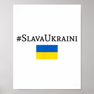 Slava Ukraini Met Oekraïense Vlag Poster