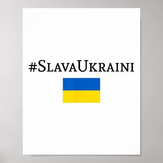 Slava Ukraini Met Oekraïense Vlag Poster (Voorkant)