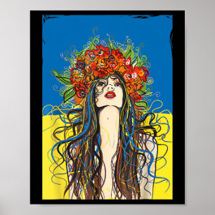Slava Ukraini Oekraïne Bloemen Oekraïense Patrioti Poster