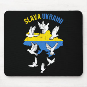 Slava Ukraini Oekraïne Kaart Vlag Duiven Van Vrede Muismat