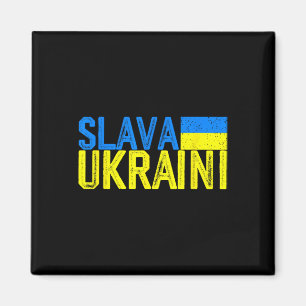 Slava Ukraini Oekraïne Vlag Kleuren Vervuild Slava Magneet